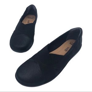 Clarks Soft Cushion Black Slip On Loafers Shoes